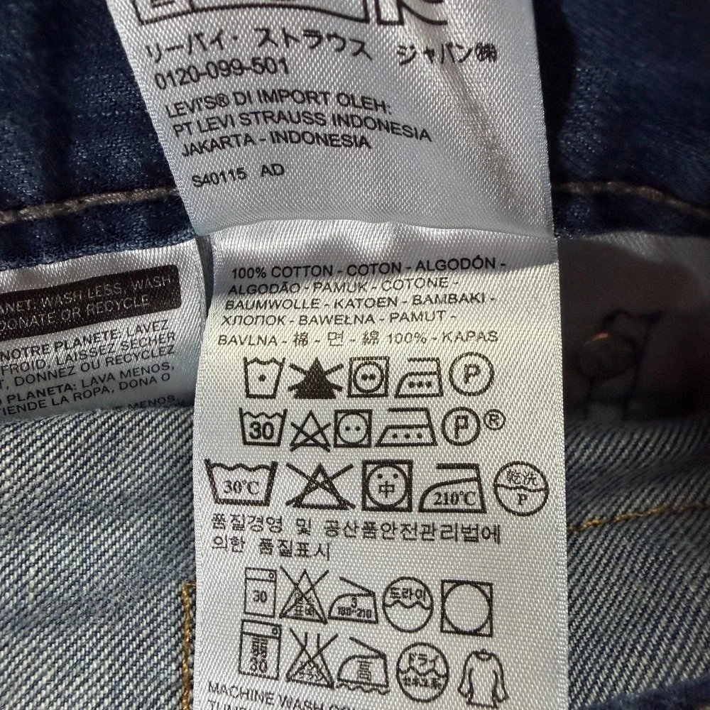 Levi's 569 Jeans Mens 40x28 Blue Cotton Denim Straight Whiskered Workwear Fadded